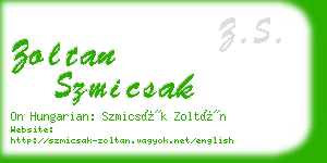 zoltan szmicsak business card